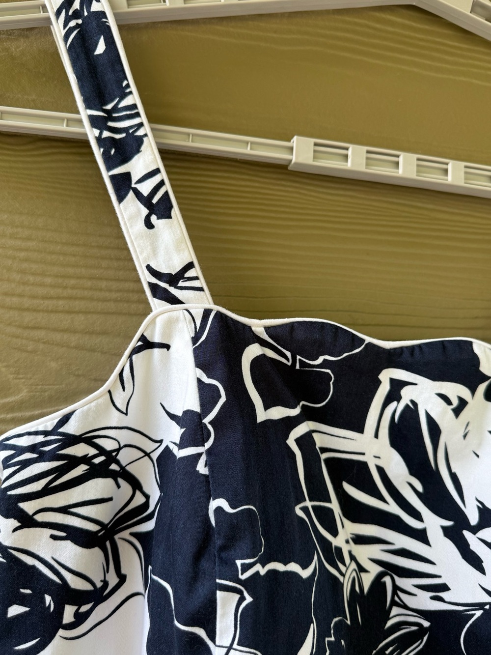 R&K Originals Women's Cotton Stretch Navy White Floral Summer Sun Dress Size 16W - Picture 8 of 10